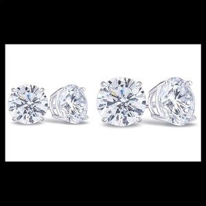 🆕New Beautiful Sterling silver round CZ Earrings